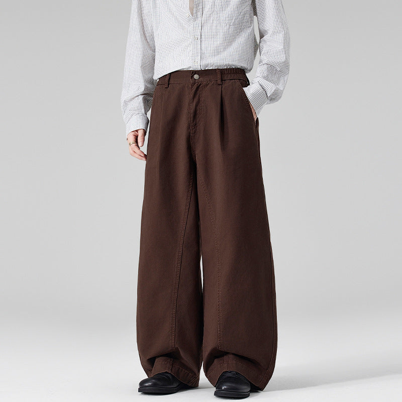 Herren Ultraweite Baumwoll‑Twill‑Hose mit Bundfalte und Palazzo‑Silhouette Echo Archiv