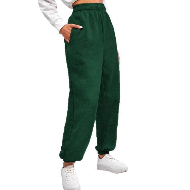 Damen nan hochgeschnittene Relax-Fit Jogginghose mit elastischem Bund, Seitentaschen und gerafften Beinbündchen Echo Archiv