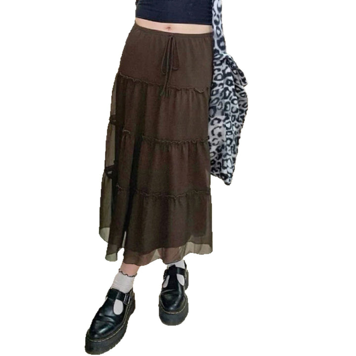 Damen Stufenrock aus Chiffon mit elastischem Bund und BindEcho Archivand Echo Archiv