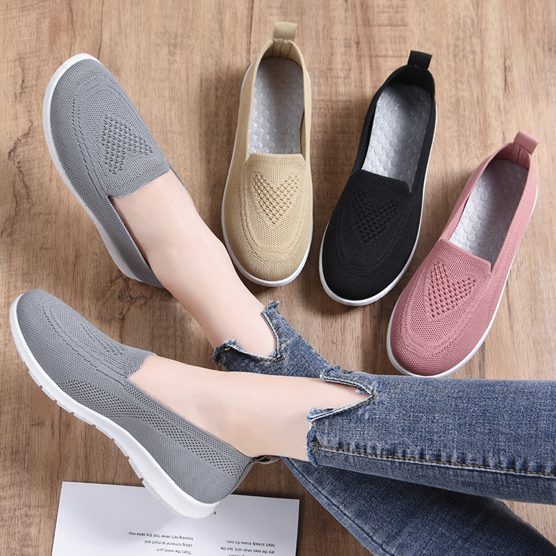 Damen nan ultraleichter gestrickter Slip-On-Loafer mit nahtlosem Sockenschaft, elastischem Einstieg und stoßdämpfender EVA-Laufsohle Echo Archiv
