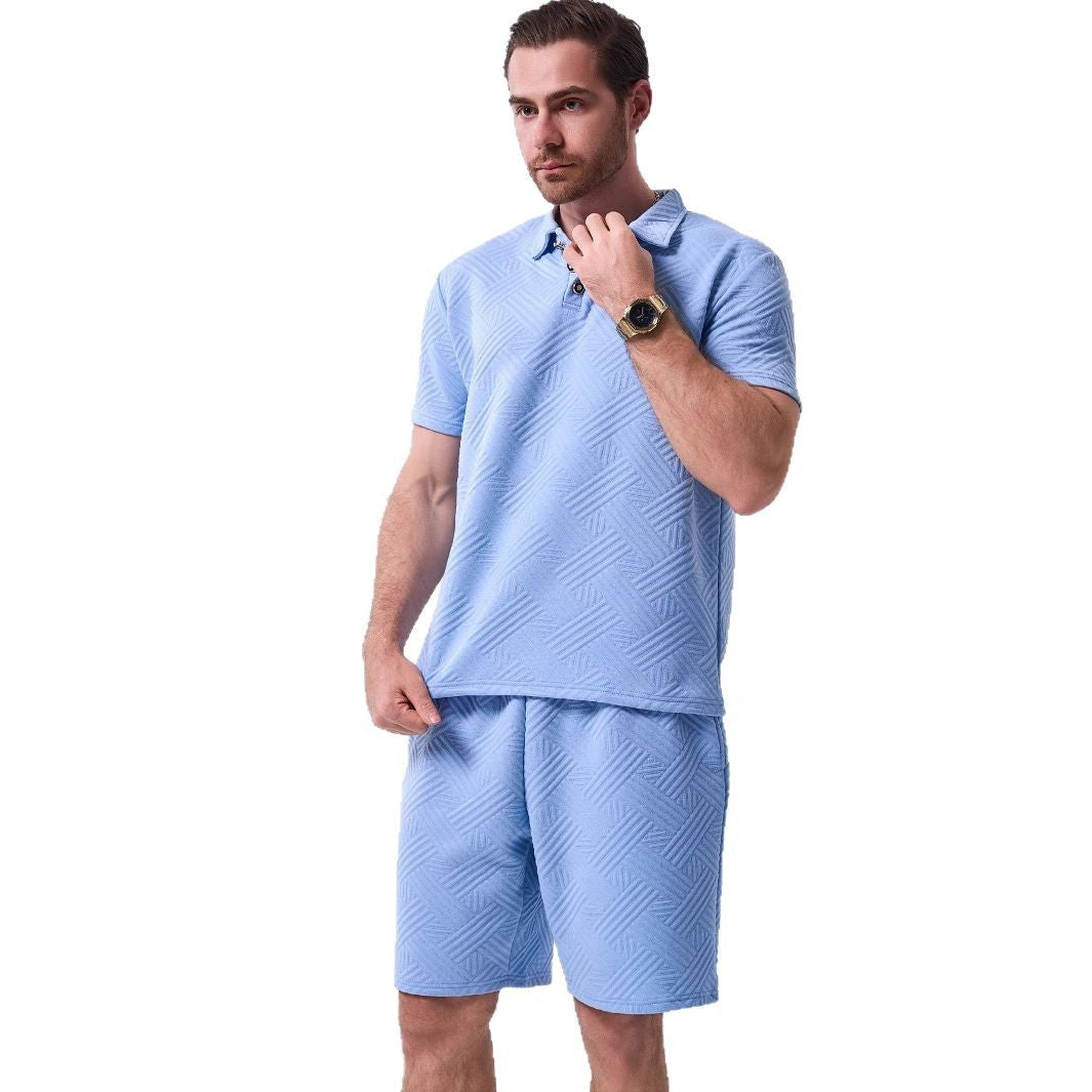Herren Sportliches Set mit strukturiertem Oberteil und Shorts Echoarchiv