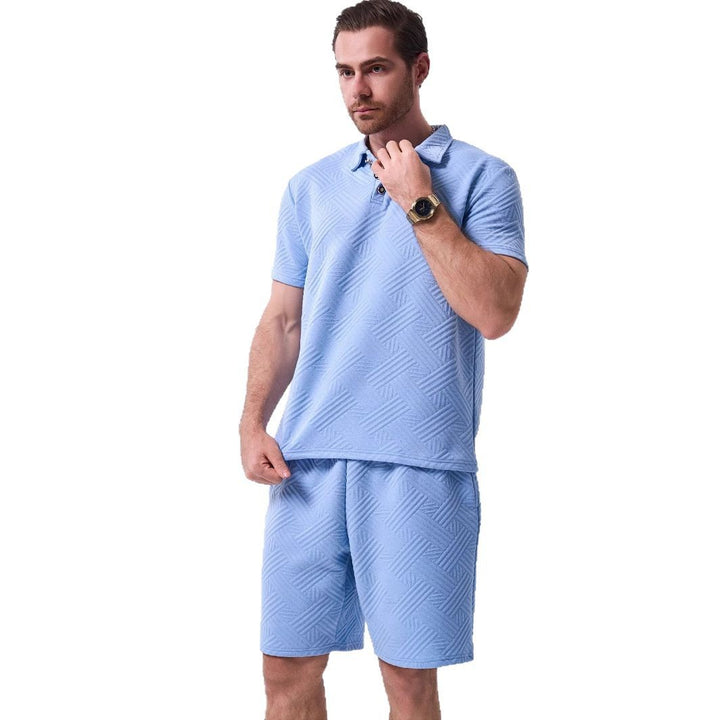 Herren Sportliches Set mit strukturiertem Oberteil und Shorts Echoarchiv