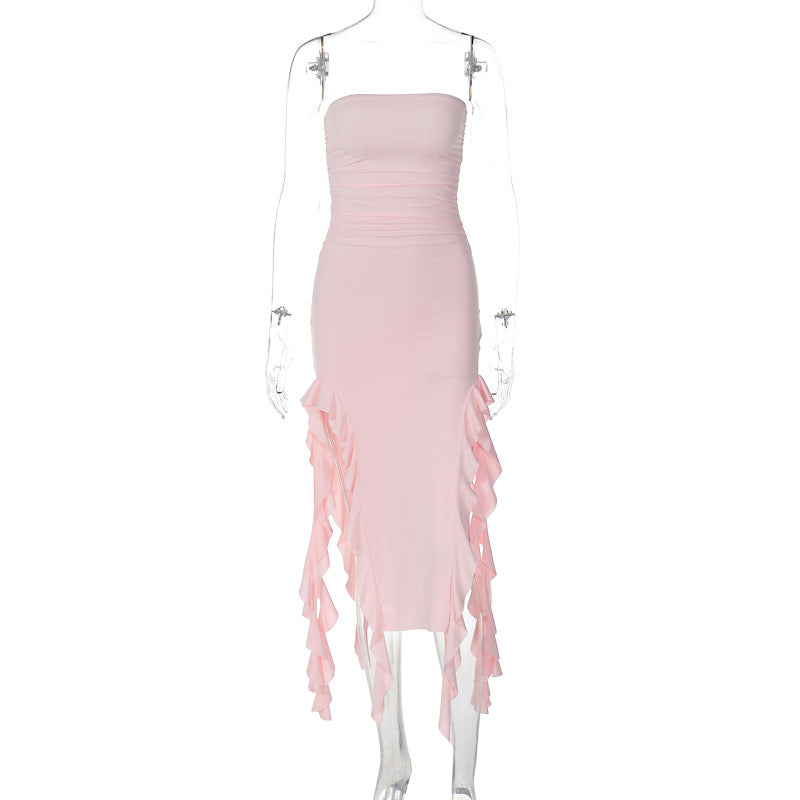 Damen Wickelkleid mit Rüschen und figurformendem Schnitt Echo Archiv