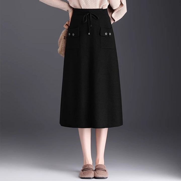 Damen Modischer Maxirock mit Taschen und Bindegürtel Echo Archiv