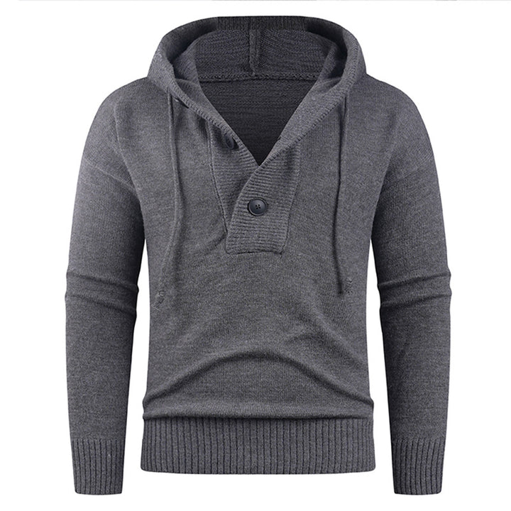 Herren modischer Kapuzenpullover mit Knopfdetail Echoarchiv