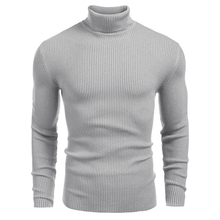 Herren Rollkragenpullover aus elastischem Rippstrick Echoarchiv