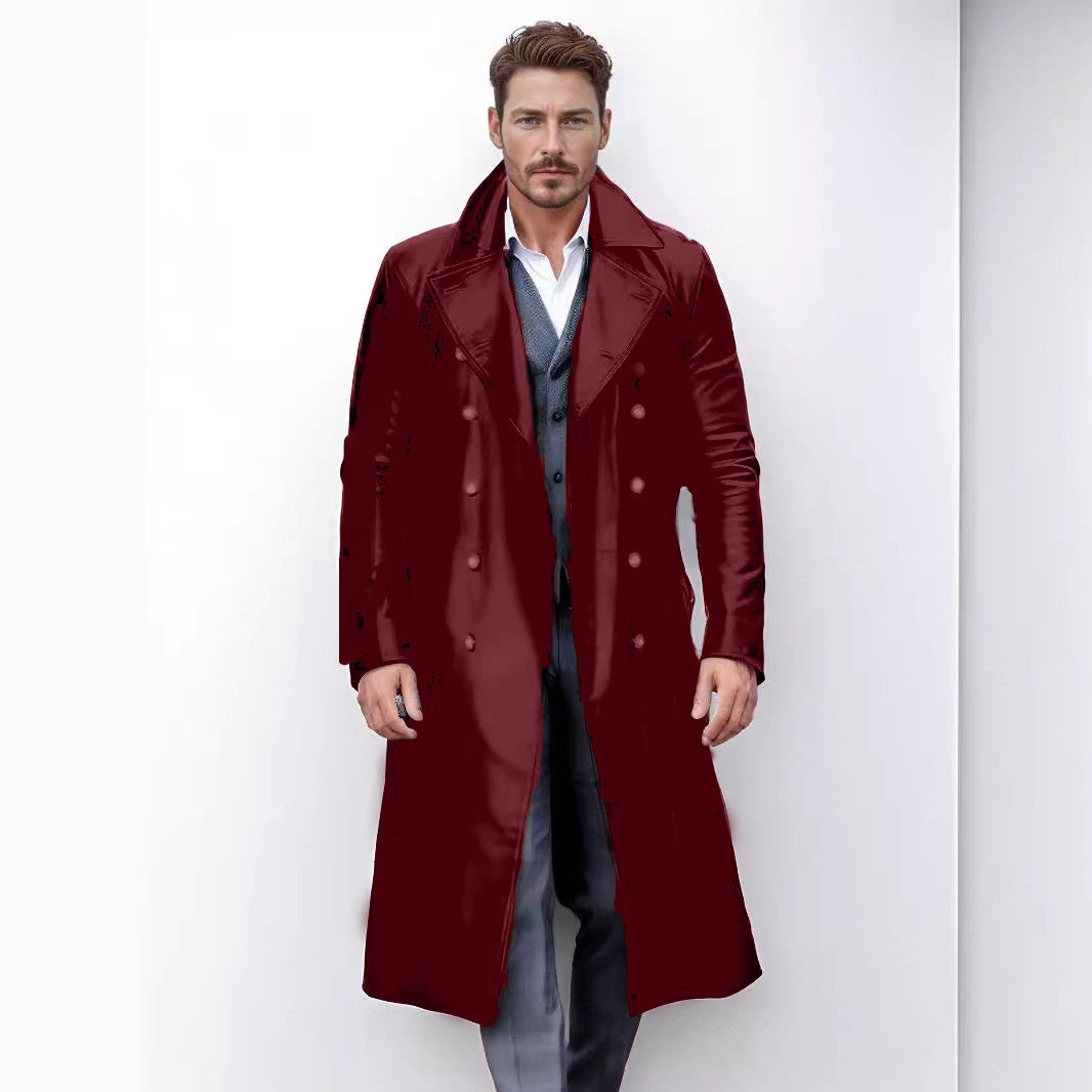 Herren Eleganter und zeitloser Trenchcoat mit doppelter Knopfleiste Echoarchiv