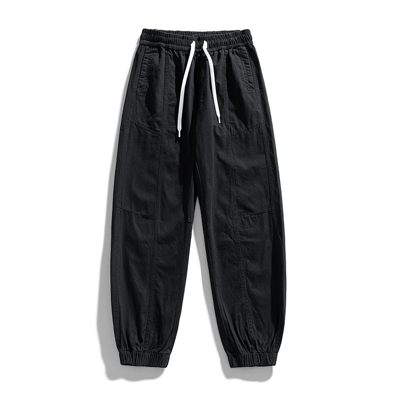 Herren Oversized Utility-Jogginghose aus robustem Baumwollmix mit Kordelbund, seitlichen Cargo‑Taschen & gerippten Bündchen Echoarchiv