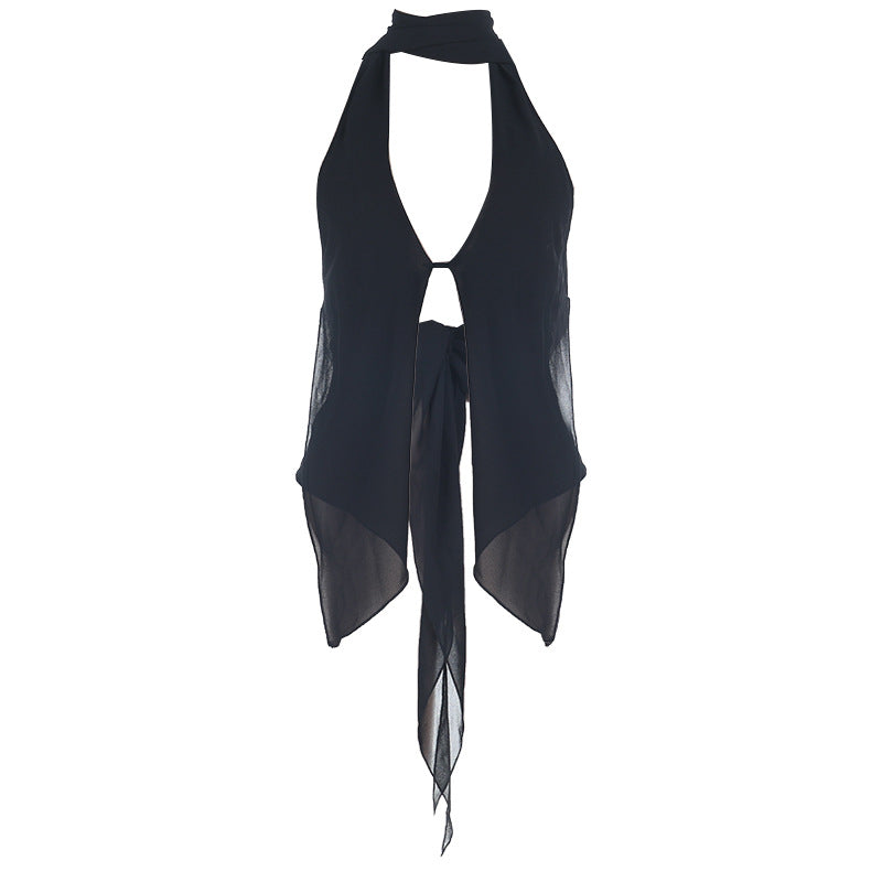 Damen schickes transparentes Oberteil mit verstellbarem Halter Echo Archiv
