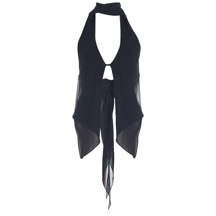 Damen schickes transparentes Oberteil mit verstellbarem Halter Echo Archiv