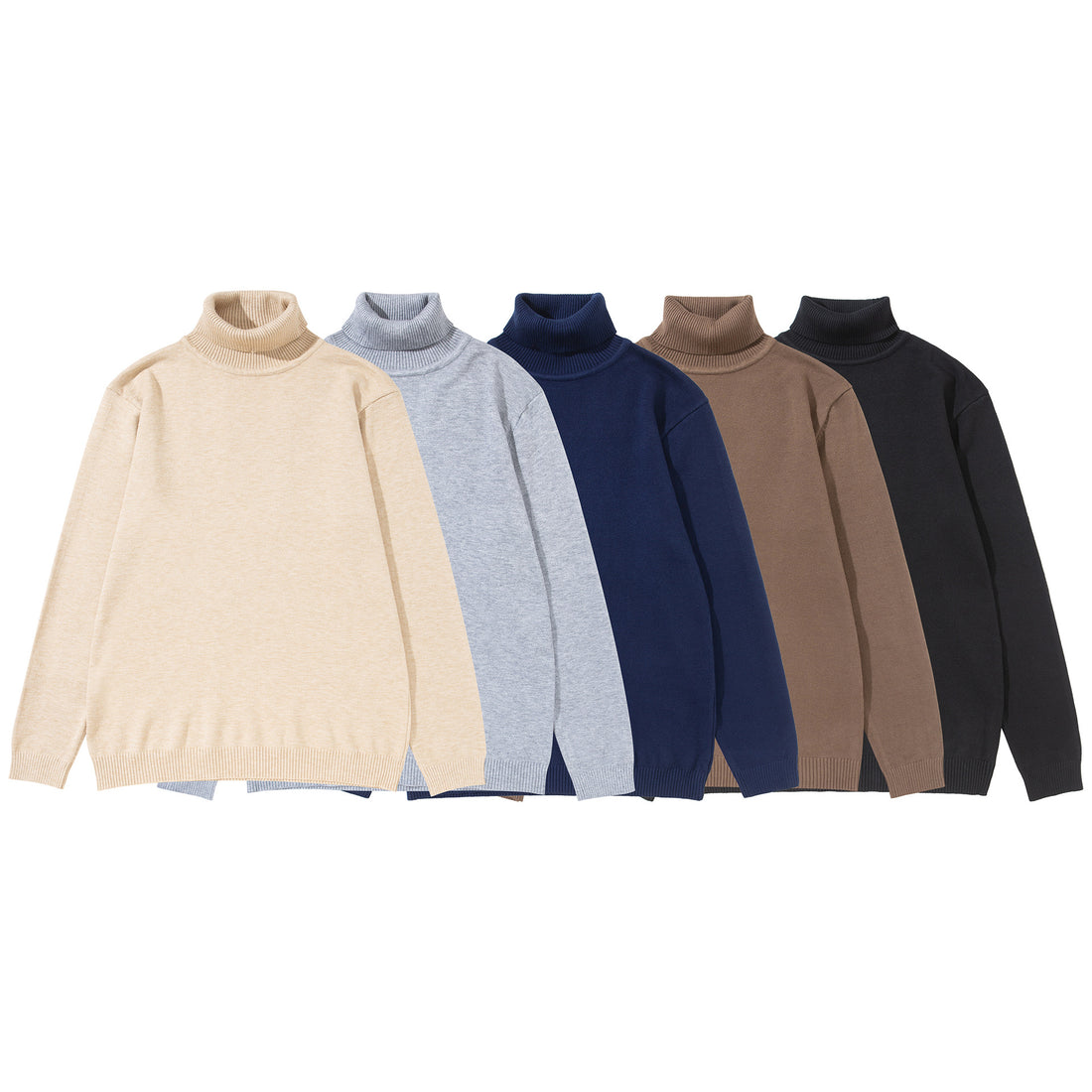 Unisex Rollkragenpullover aus feinem Feinstrick mit geripptem Kragen und überschnittener Schulter Echoarchiv