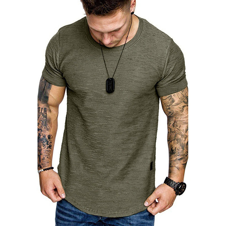 Herren hochwertiges T-Shirt mit strukturiertem Gewebe und figurbetonendem Schnitt Echoarchiv