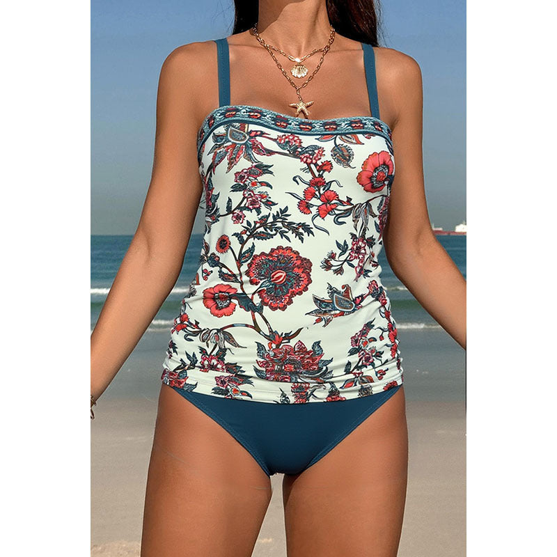 Damen Tankini-Set mit floralem Design und verstellbaren Trägern Echo Archiv