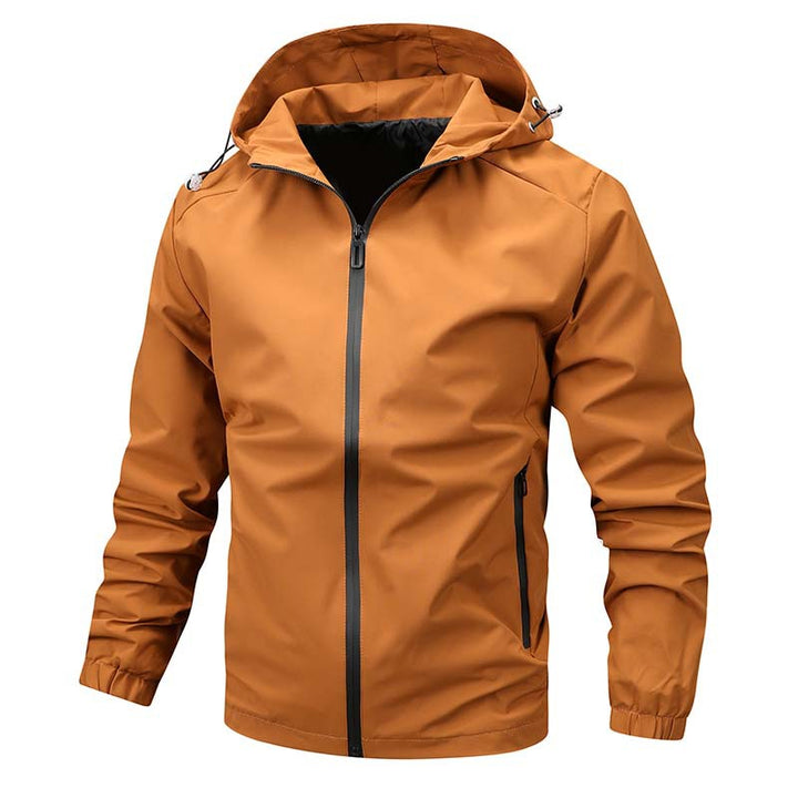 Herren wasserdichte Sportjacke mit verstellbarer Kapuze Echoarchiv