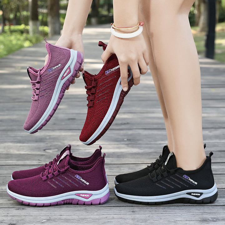 Damen nan leichte gestrickte Freizeitsneaker mit elastischem Schnellzug-Kordelsystem und stoßdämpfender EVA-Sohle Echo Archiv
