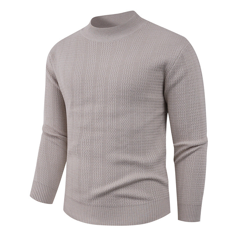 Herren Strukturpullover mit hochgeschlossenem Kragen und modischem Design Echoarchiv