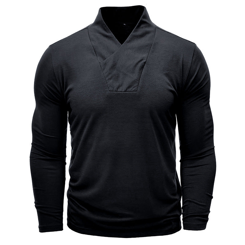 Herren Langarmshirt mit modernem Stehkragen Echoarchiv