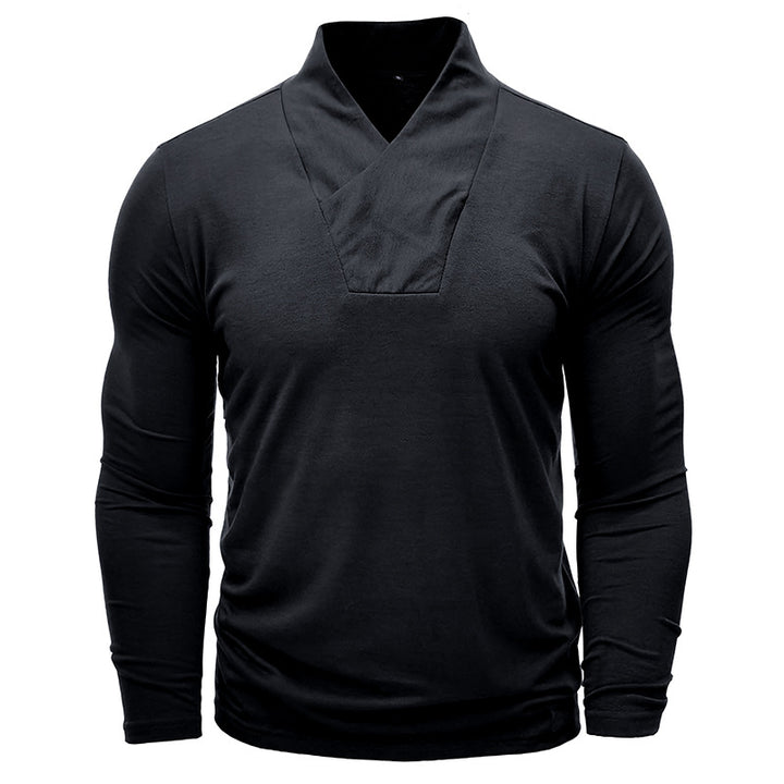 Herren Langarmshirt mit modernem Stehkragen Echoarchiv