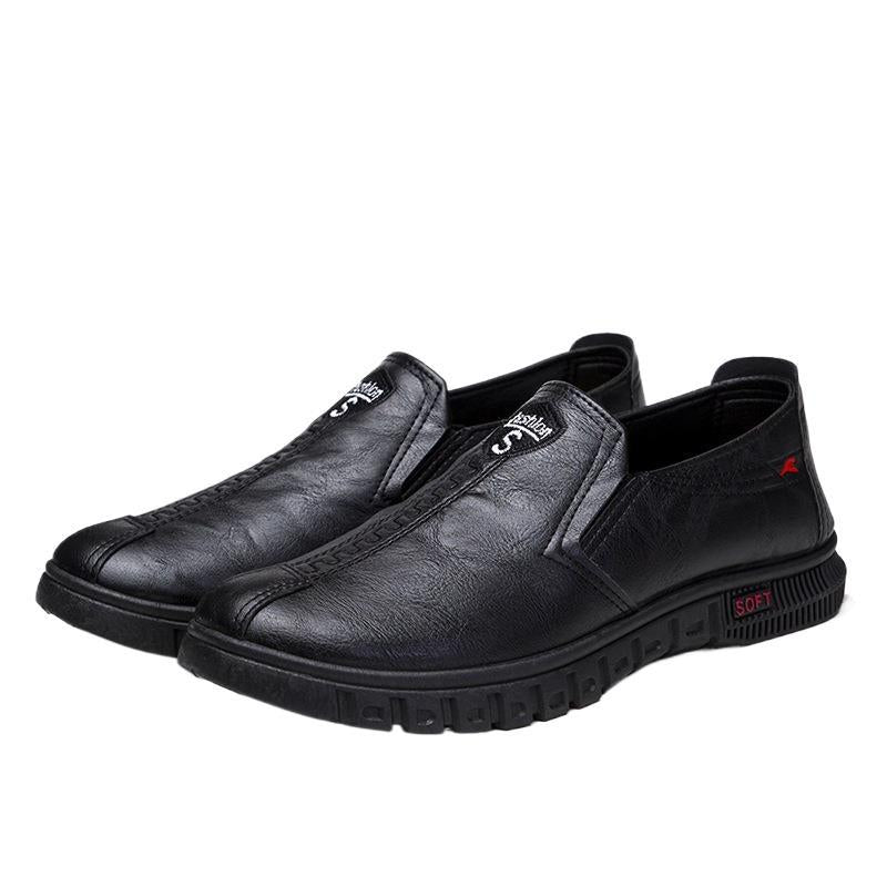 Herren Bequeme Slip-On Lederschuhe Echoarchiv