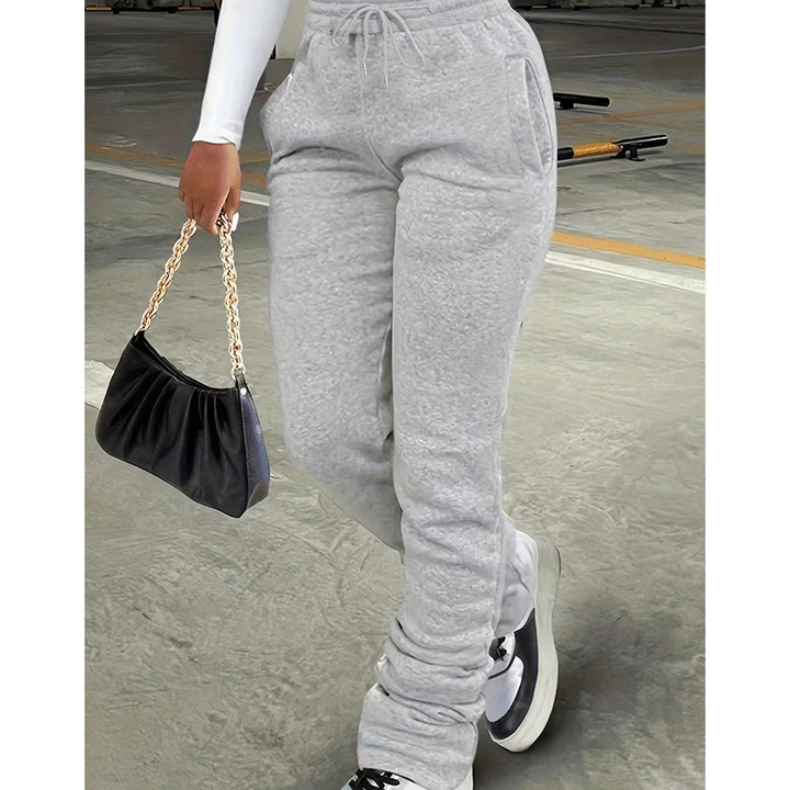 Damen nan figurbetonte Highwaist-Stretch-Sweathose mit gerafften Knöchelabschlüssen und Eingrifftaschen Echo Archiv