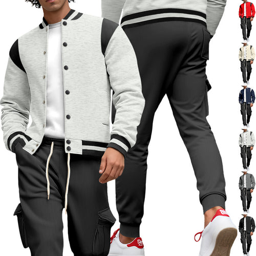 Herren stylische College-Jacke mit asymmetrischem Design Echoarchiv