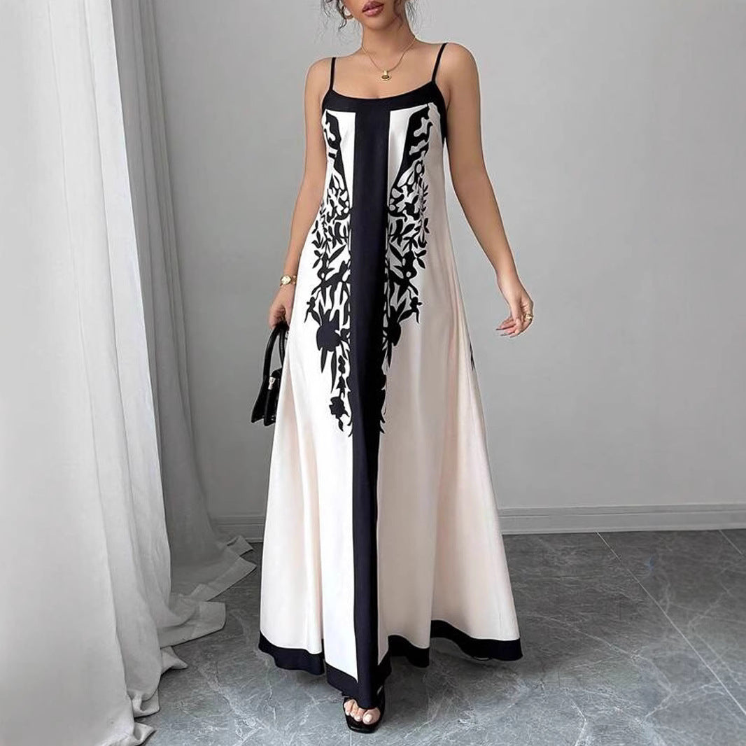 Damen Maxikleid mit floralem Design und seitlichen Schlitzen Echo Archiv