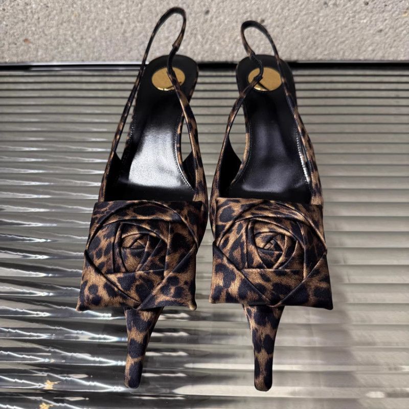Damen spitze Slingback-Stilettos mit Satin-Rosenapplikation Echo Archiv