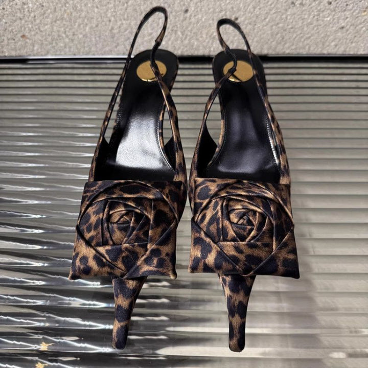 Damen spitze Slingback-Stilettos mit Satin-Rosenapplikation Echo Archiv