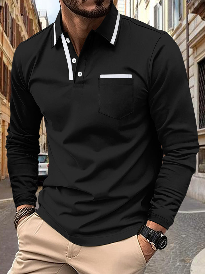 Herren Langarm Poloshirt mit modernem Design Echoarchiv