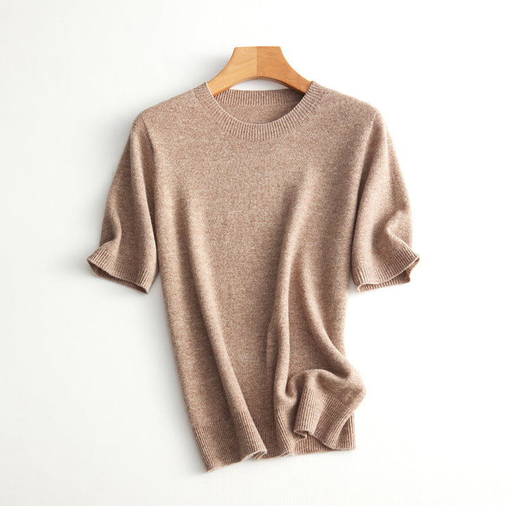 Damen Kurzarm Cashmere-Mix Pullover Echoarchiv