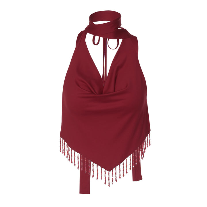 Damen Haltertop mit eleganter Fransenverzierung Echo Archiv