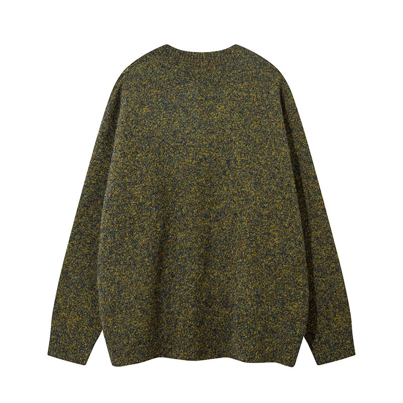 Unisex Oversize-Strickpullover mit kurzem V-Schlitzkragen Echoarchiv