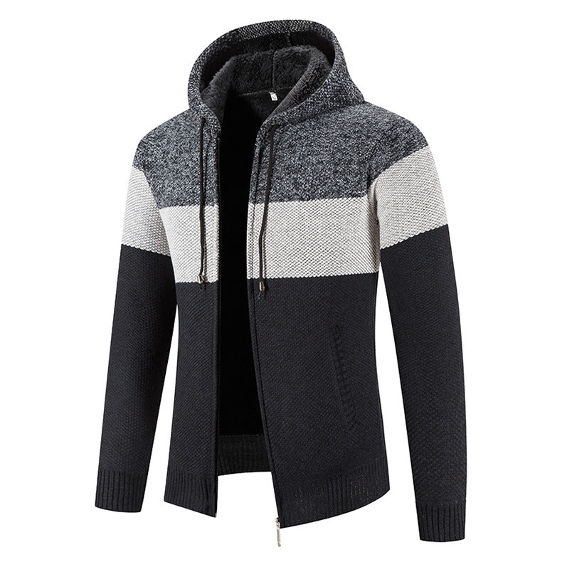 Herren modischer Strickjacke mit Kapuze und strukturiertem Design Echoarchiv