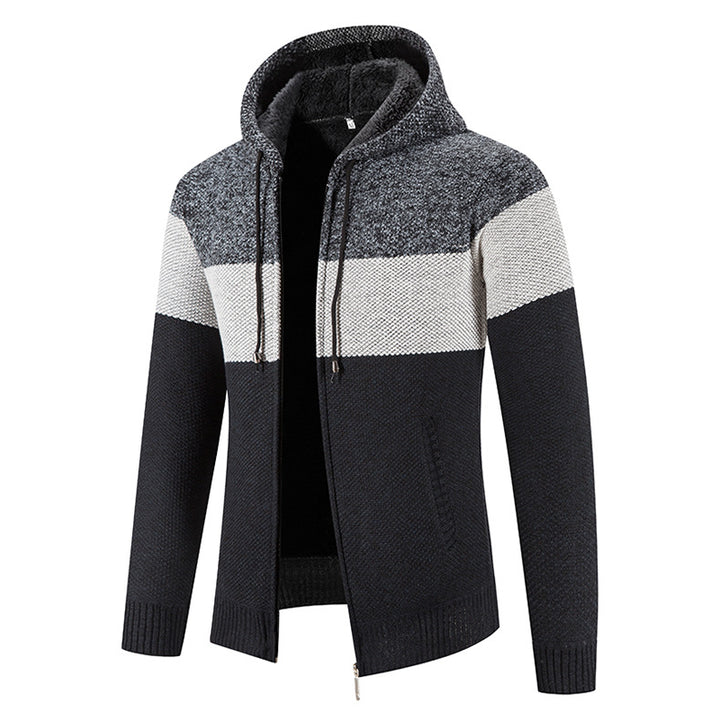 Herren modischer Strickjacke mit Kapuze und strukturiertem Design Echoarchiv