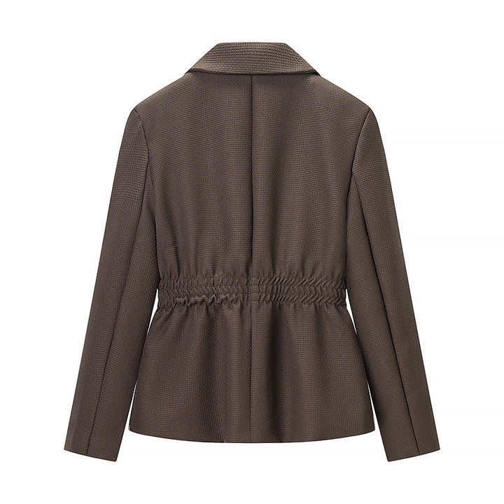 Damen Taillierter Blazer mit geraffter Taillenpartie und strukturierter Weboptik Echo Archiv