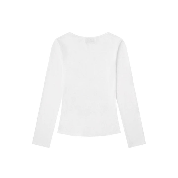 Damen Langarm-Shirt mit Vintage-Fotoprint und Rundhalsausschnitt Echoarchiv