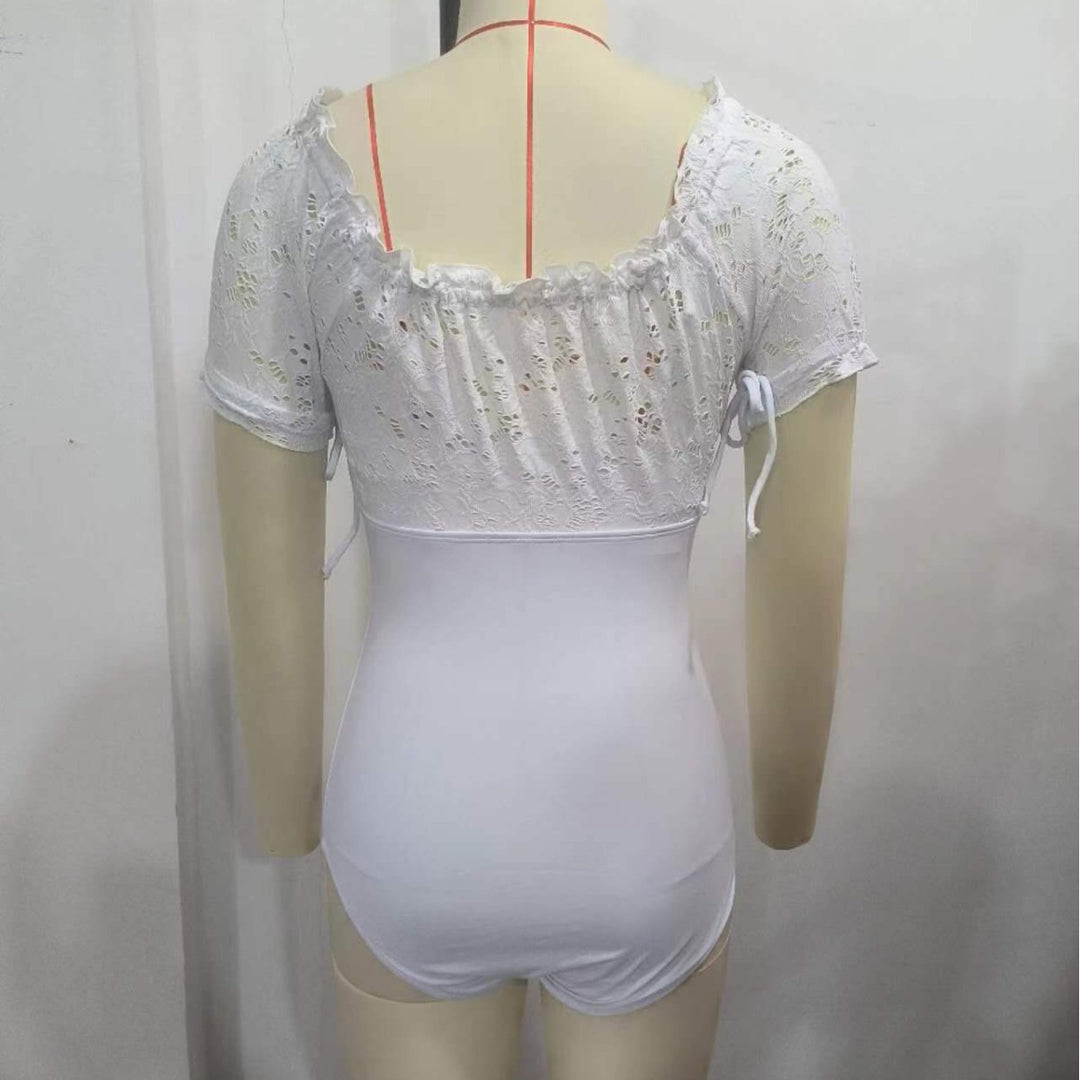 Damen Einteiler-Badeanzug mit romantischen Spitzen-Details Echo Archiv