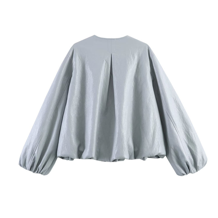 Damen Oversize-Jacke mit Ballonärmeln, Reißverschluss und geraffter Passe Echo Archiv