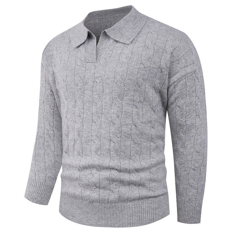 Herren eleganter Strickpullover mit modernem Zopfmuster Echoarchiv