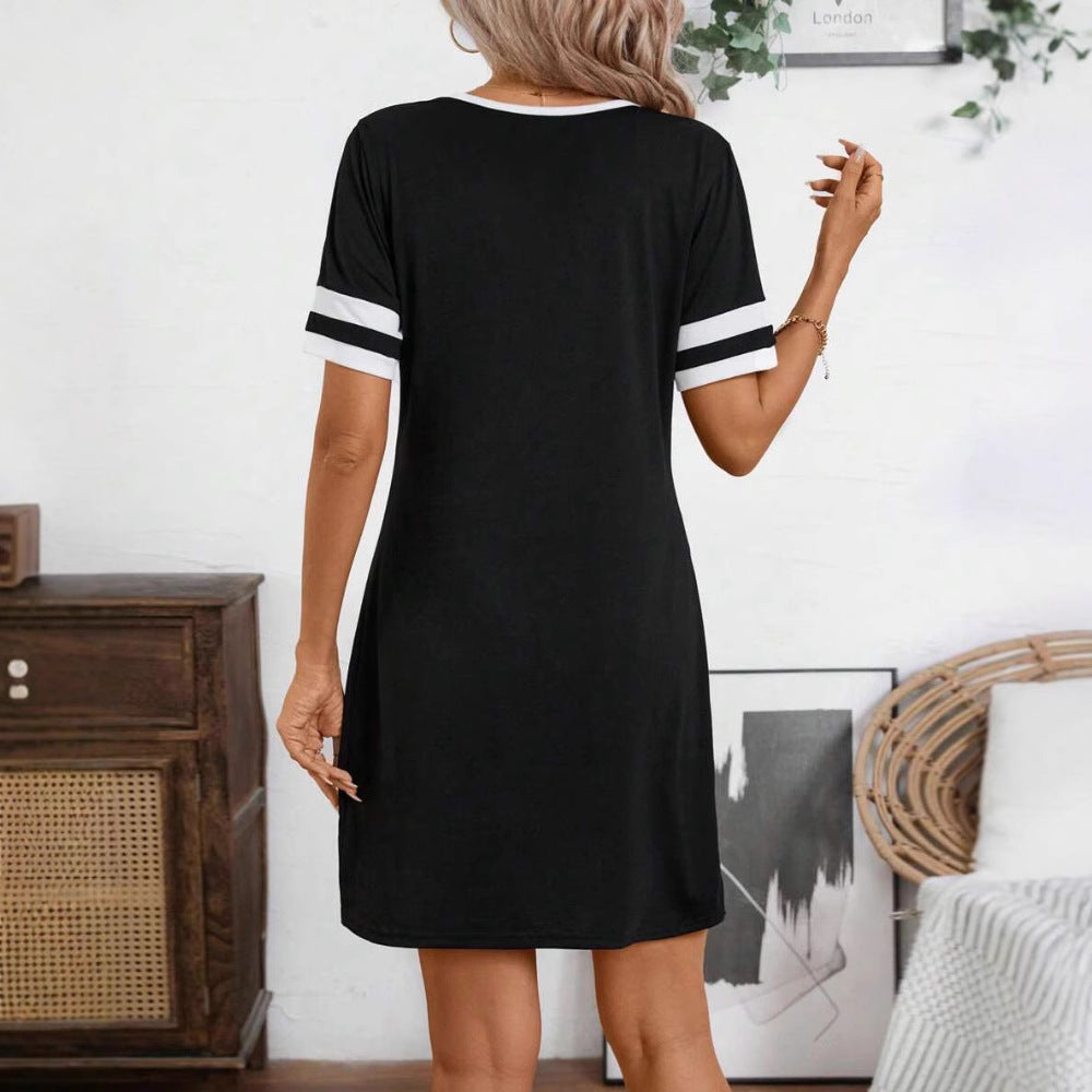 Damen nan Tunika-Minikleid mit Ring-Reißverschluss und sportiven Ärmelstreifen Echo Archiv