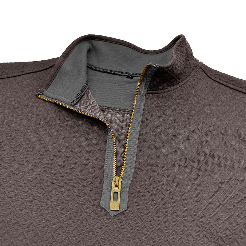 Herren Hochwertiger Langarm-Pullover mit Stehkragen Echoarchiv