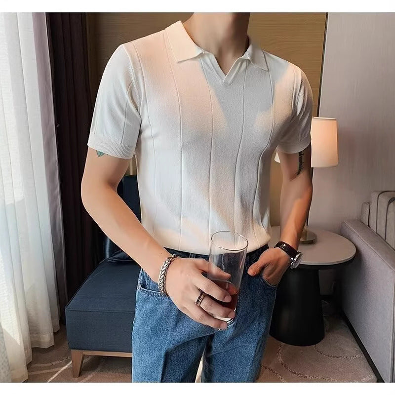 Herren Kurzarm Poloshirt mit strukturiertem Design Echo Archiv