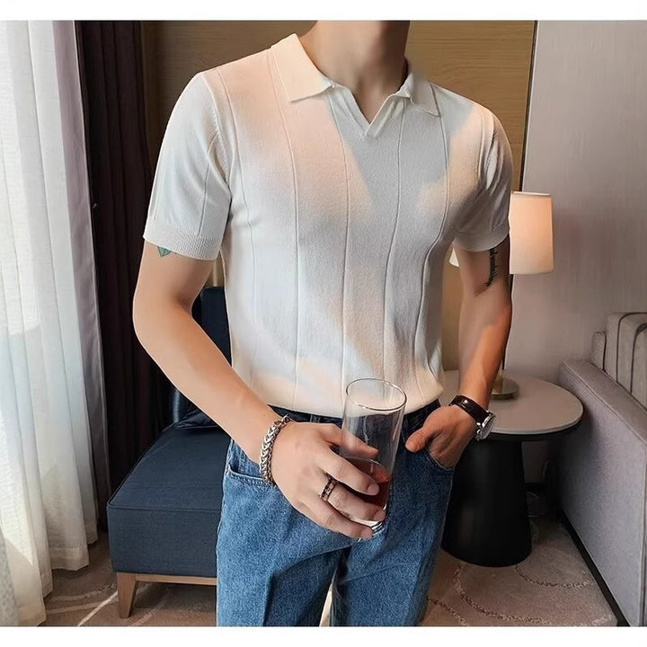 Herren Kurzarm Poloshirt mit strukturiertem Design Echo Archiv