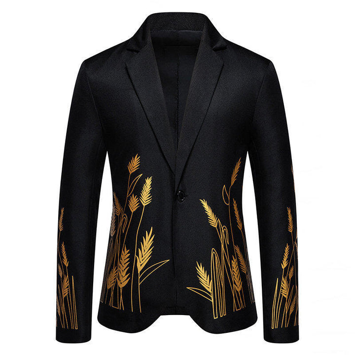 Herren eleganter Blazer mit floralen Stickereien Echoarchiv
