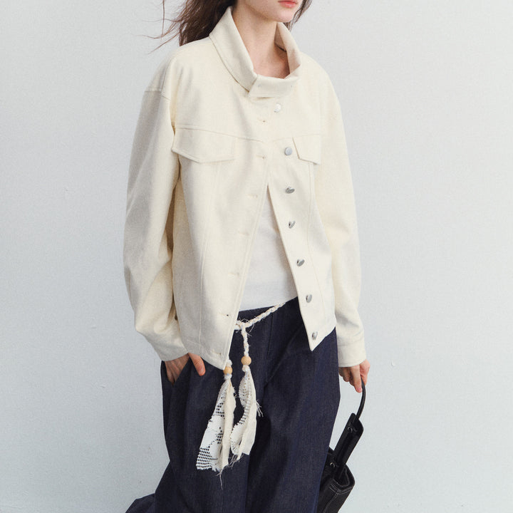 Damen Modische Übergangsjacke mit hochgeschlossenem Kragen Echoarchiv