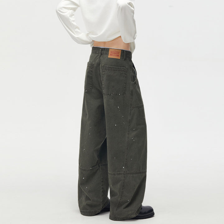 Herren Weitgeschnittene Utility‑Palazzo‑Hose aus schwerem Baumwoll‑Twill mit ergonomischen Knieabnähern Echo Archiv
