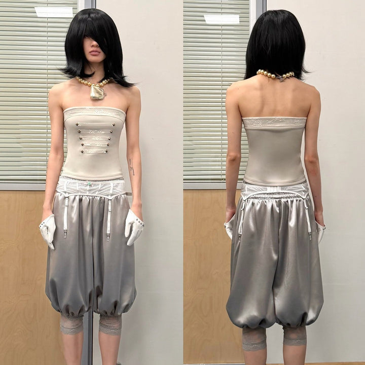 Damen Stilvolles Strapless Top mit glamourösen Verzierungen Echo Archiv