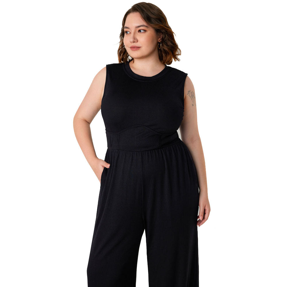 Damen Jumpsuit mit elegantem schulterfreiem Design und praktischen Seitentaschen Echo Archiv