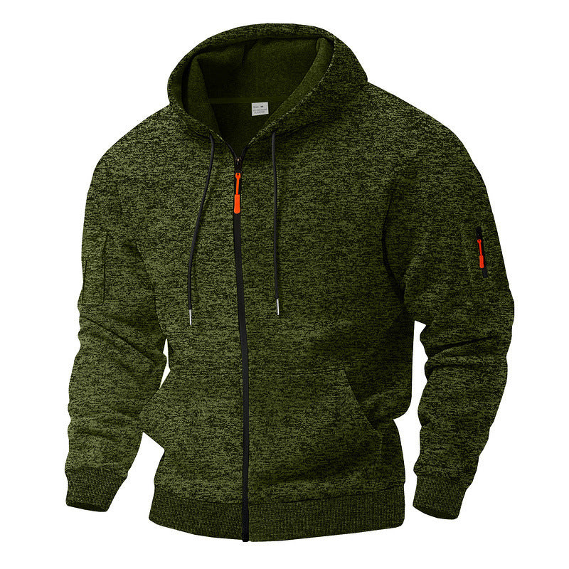 Herren Sportlicher Kapuzenpullover mit kontrastierenden Details und Reißverschluss Echoarchiv