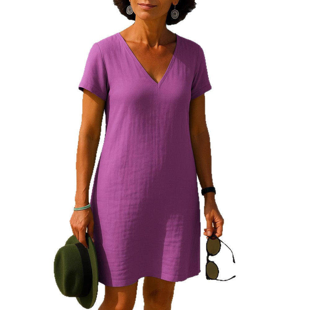 Damen Sommerliches V-Ausschnitt Kleid Echo Archiv